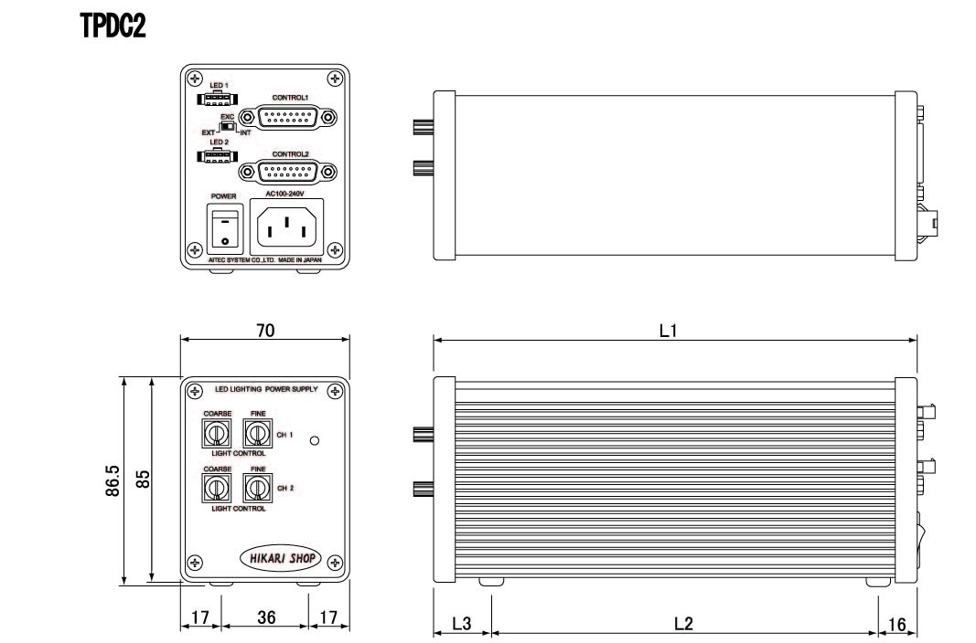 デジタル制御定電流制御電源(2チャンネル_24V5V)TPDC 2405シリーズ